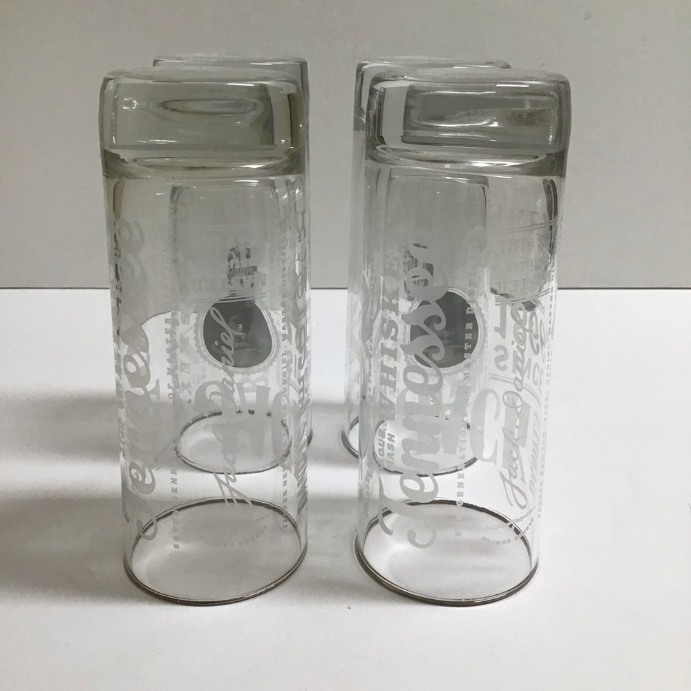 Jack Daniels Whiskey 4 Highball Tumbler Glasses Tall Boy 10 oz Old No. 7 Bar USA - Picture 15 of 16